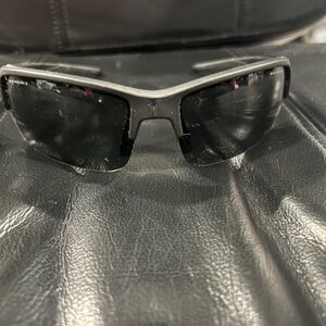 WX Saint Black Rectangular Sunglasses